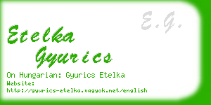 etelka gyurics business card